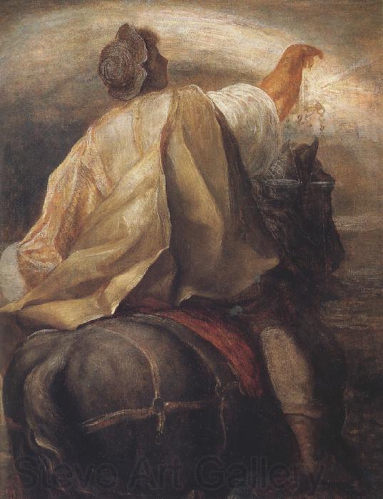 george frederic watts,o.m.,r.a. The Rider on the Black Horse (mk37)